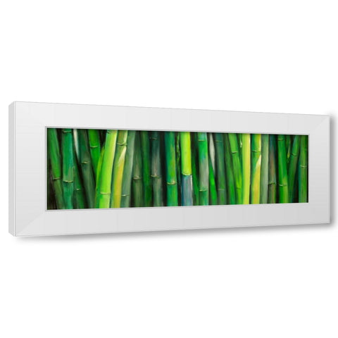 Bamboo Plant White Modern Wood Framed Art Print by Atelier B Art Studio