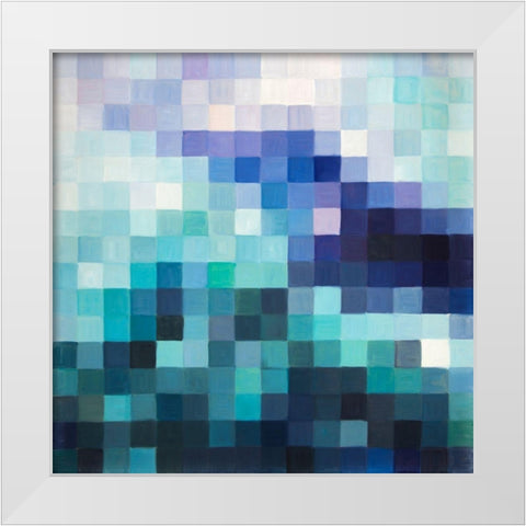 PIXELIZED LANDSCAPE White Modern Wood Framed Art Print by Atelier B Art Studio