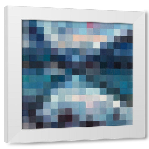 PIXELATED MOUNTAINOUS LANDSCAPE White Modern Wood Framed Art Print by Atelier B Art Studio