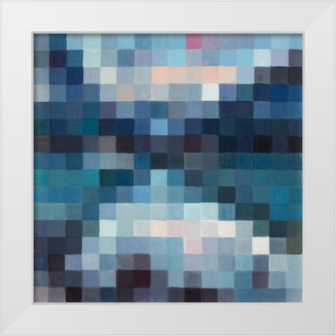 PIXELATED MOUNTAINOUS LANDSCAPE White Modern Wood Framed Art Print by Atelier B Art Studio