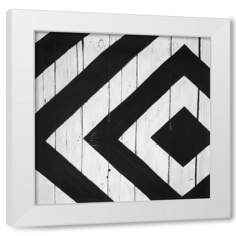 RHOMBUS ON WOOD White Modern Wood Framed Art Print by Atelier B Art Studio