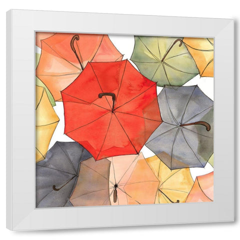 THE UMBRELLAS OF PETIT CHAMPLAIN White Modern Wood Framed Art Print by Atelier B Art Studio