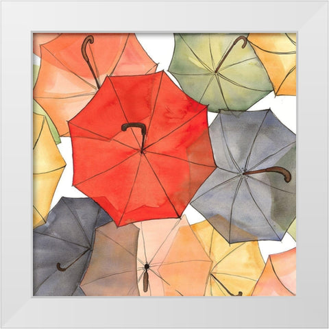 THE UMBRELLAS OF PETIT CHAMPLAIN White Modern Wood Framed Art Print by Atelier B Art Studio