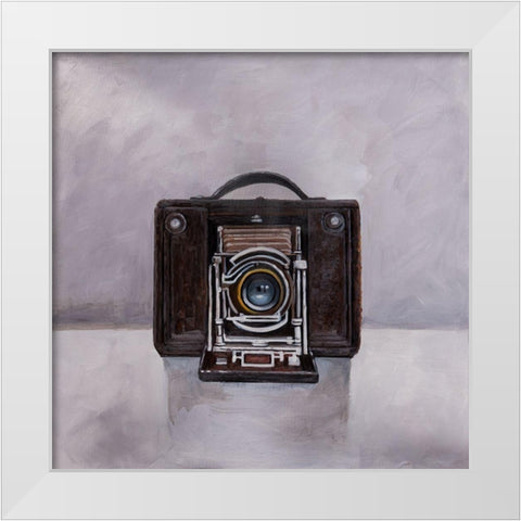 OLD CAMERA White Modern Wood Framed Art Print by Atelier B Art Studio