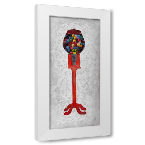 CHEWING GUM DISPENSER White Modern Wood Framed Art Print by Atelier B Art Studio