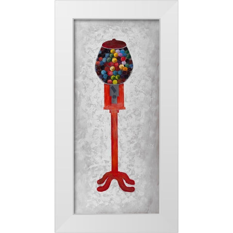 CHEWING GUM DISPENSER White Modern Wood Framed Art Print by Atelier B Art Studio