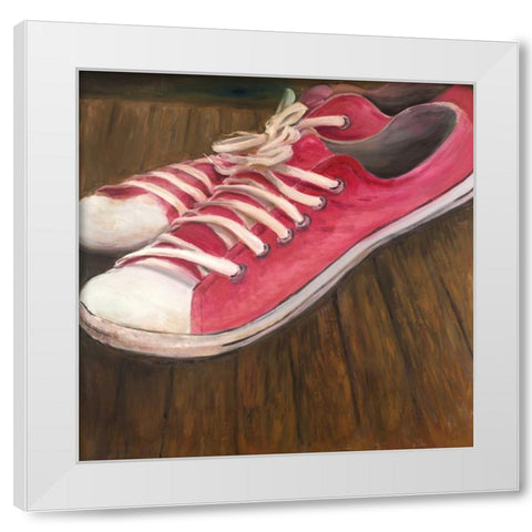 Shoes for Girls White Modern Wood Framed Art Print by Atelier B Art Studio