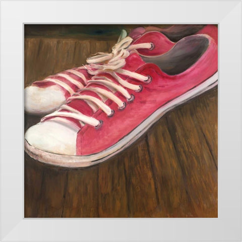 Shoes for Girls White Modern Wood Framed Art Print by Atelier B Art Studio