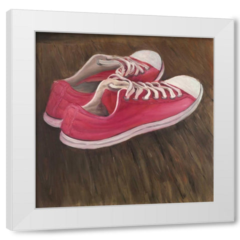 Sneaker Shoes White Modern Wood Framed Art Print by Atelier B Art Studio