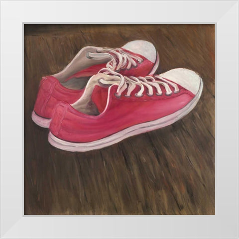 Sneaker Shoes White Modern Wood Framed Art Print by Atelier B Art Studio