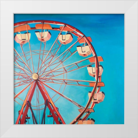 Big Wheel in a Carnaval White Modern Wood Framed Art Print by Atelier B Art Studio
