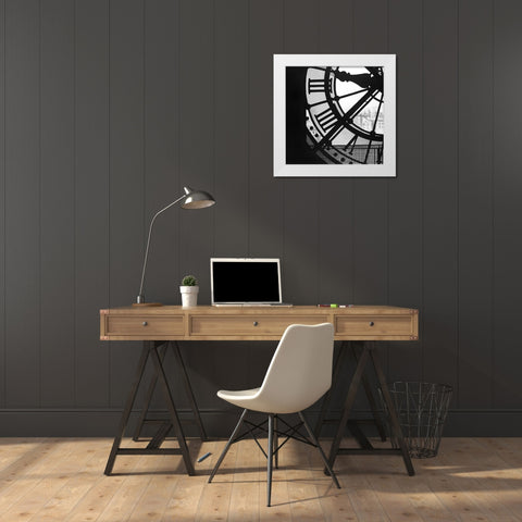 Clock at the Orsay Museum White Modern Wood Framed Art Print by Atelier B Art Studio