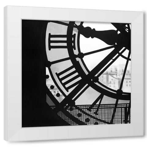 Clock at the Orsay Museum White Modern Wood Framed Art Print by Atelier B Art Studio