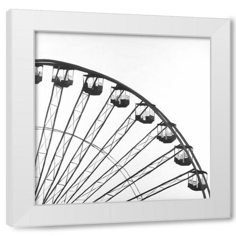 Quarter of a Ferris Wheel White Modern Wood Framed Art Print by Atelier B Art Studio