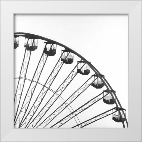 Quarter of a Ferris Wheel White Modern Wood Framed Art Print by Atelier B Art Studio