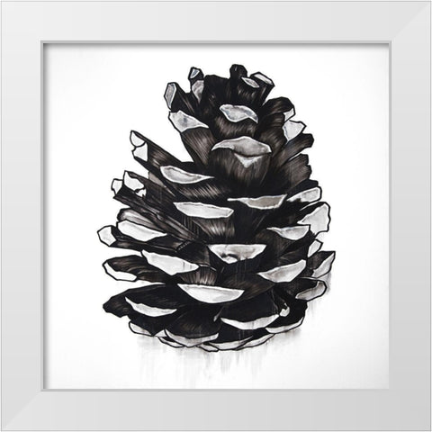 PINE CONE White Modern Wood Framed Art Print by Atelier B Art Studio