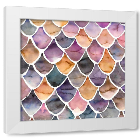 PURPLE LIKE A MERMAID White Modern Wood Framed Art Print by Atelier B Art Studio