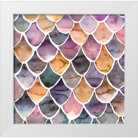PURPLE LIKE A MERMAID White Modern Wood Framed Art Print by Atelier B Art Studio