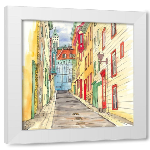 LANE IN LE PETIT CHAMPLAIN White Modern Wood Framed Art Print by Atelier B Art Studio