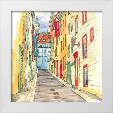 LANE IN LE PETIT CHAMPLAIN White Modern Wood Framed Art Print by Atelier B Art Studio