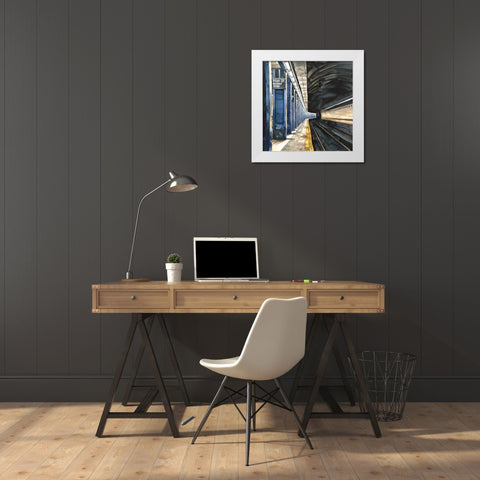 NEW-YORK SUBWAY White Modern Wood Framed Art Print by Atelier B Art Studio