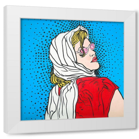 POP ART WOMAN White Modern Wood Framed Art Print by Atelier B Art Studio
