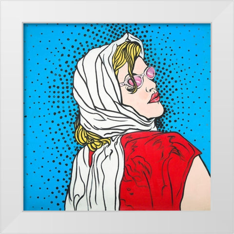 POP ART WOMAN White Modern Wood Framed Art Print by Atelier B Art Studio