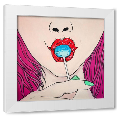 LOLLIPOP White Modern Wood Framed Art Print by Atelier B Art Studio