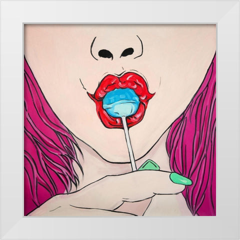 LOLLIPOP White Modern Wood Framed Art Print by Atelier B Art Studio
