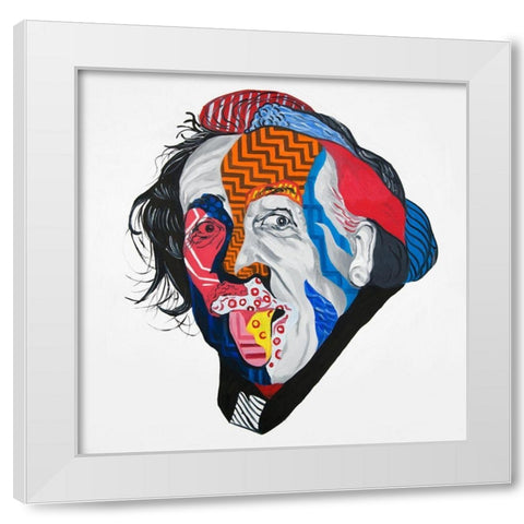 ABSTRACT ALBERT EINSTEIN White Modern Wood Framed Art Print by Atelier B Art Studio