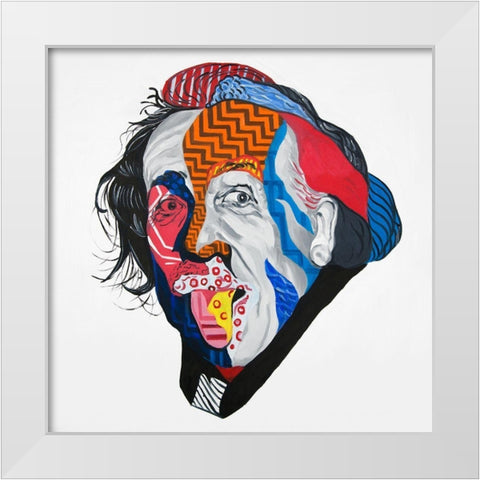 ABSTRACT ALBERT EINSTEIN White Modern Wood Framed Art Print by Atelier B Art Studio