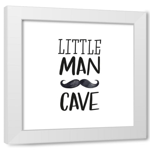 Little Man Cave White Modern Wood Framed Art Print by Atelier B Art Studio