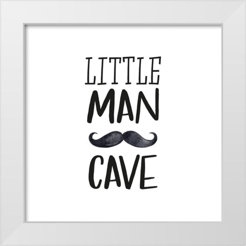 Little Man Cave White Modern Wood Framed Art Print by Atelier B Art Studio