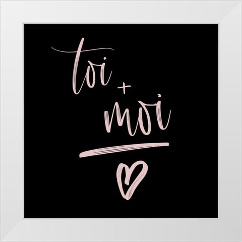 YOU + ME White Modern Wood Framed Art Print by Atelier B Art Studio
