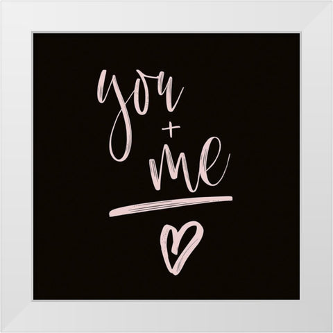 YOU + ME White Modern Wood Framed Art Print by Atelier B Art Studio