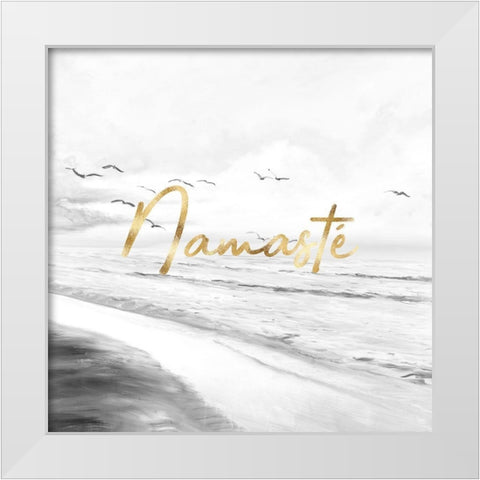 NAMASTÉ White Modern Wood Framed Art Print by Atelier B Art Studio