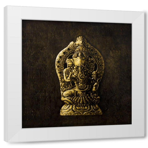LORD GANESHA White Modern Wood Framed Art Print by Atelier B Art Studio