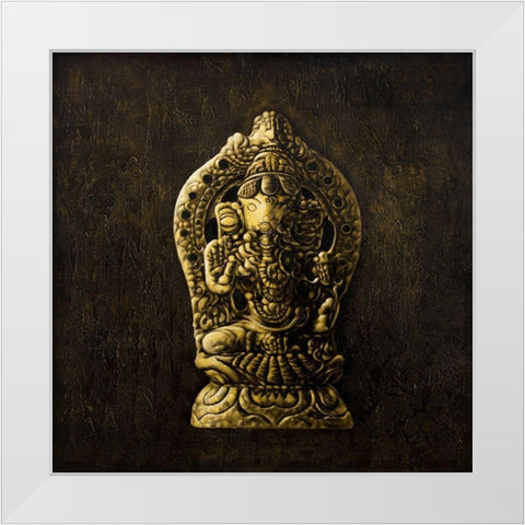 LORD GANESHA White Modern Wood Framed Art Print by Atelier B Art Studio