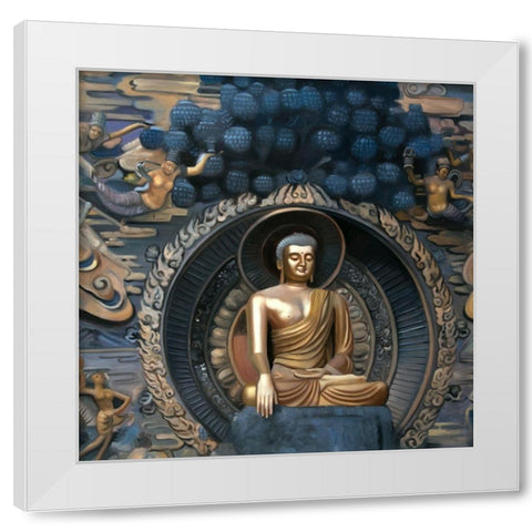 GRAND BUDDHA AT LINGSHAN SCENIC AREA IN CHINA White Modern Wood Framed Art Print by Atelier B Art Studio