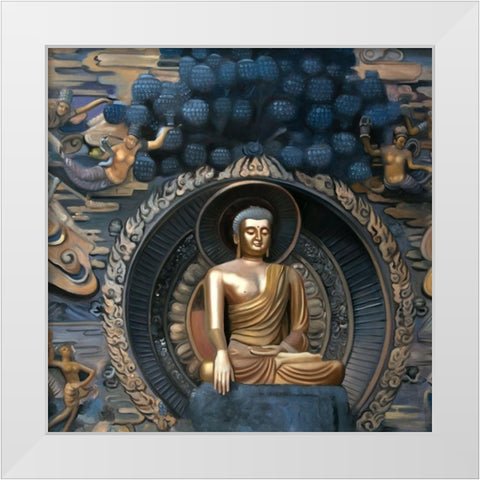 GRAND BUDDHA AT LINGSHAN SCENIC AREA IN CHINA White Modern Wood Framed Art Print by Atelier B Art Studio