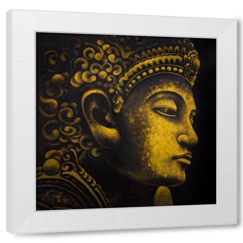 BUDDHA OF INDONESIA White Modern Wood Framed Art Print by Atelier B Art Studio