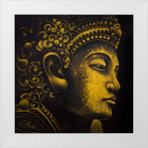 BUDDHA OF INDONESIA White Modern Wood Framed Art Print by Atelier B Art Studio