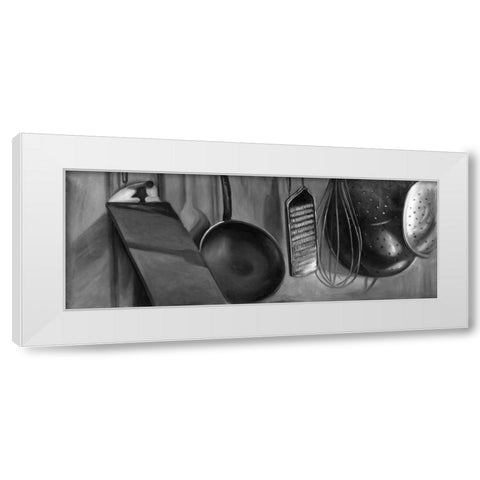 Ustensils White Modern Wood Framed Art Print by Atelier B Art Studio