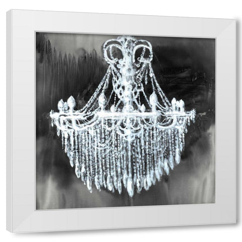 Big Glam Chandelier White Modern Wood Framed Art Print by Atelier B Art Studio