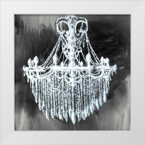 Big Glam Chandelier White Modern Wood Framed Art Print by Atelier B Art Studio