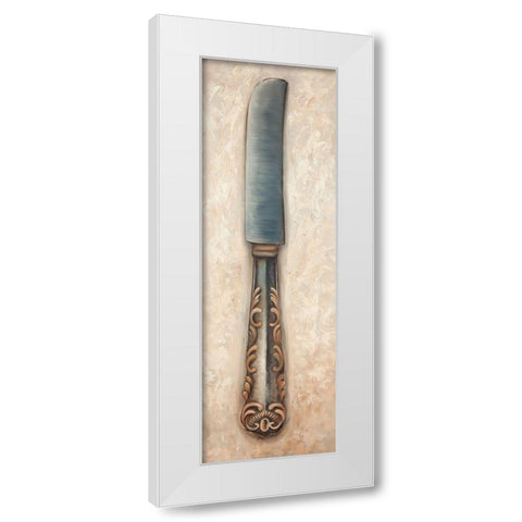 Vintage Butter Knife White Modern Wood Framed Art Print by Atelier B Art Studio