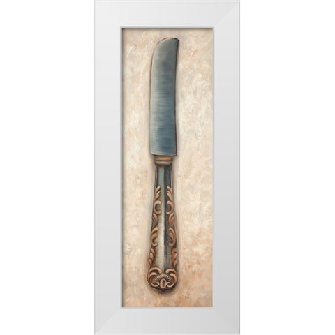 Vintage Butter Knife White Modern Wood Framed Art Print by Atelier B Art Studio