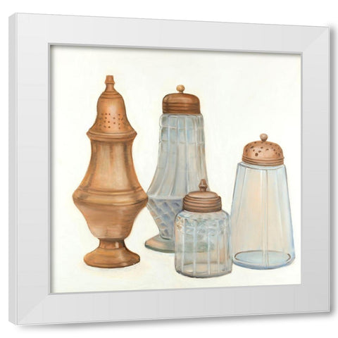 Antique Salt and Pepper Shaker White Modern Wood Framed Art Print by Atelier B Art Studio