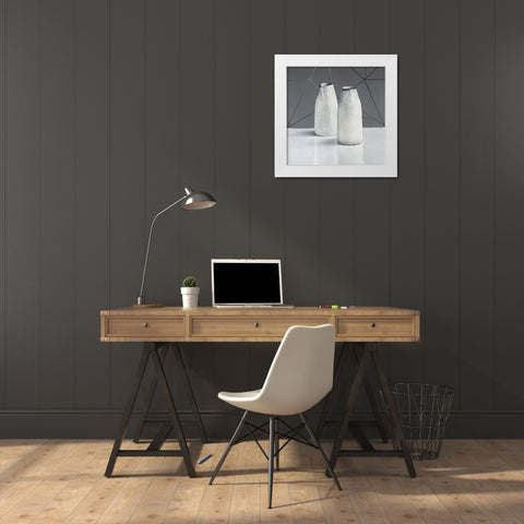 VASES White Modern Wood Framed Art Print by Atelier B Art Studio