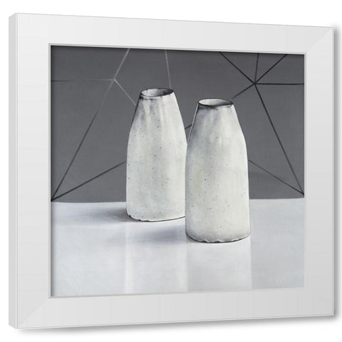 VASES White Modern Wood Framed Art Print by Atelier B Art Studio